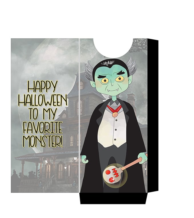 FREE Munsters Candy Bar Sleeve Printables-Dracula- adorable Munster halloween candy sleeves