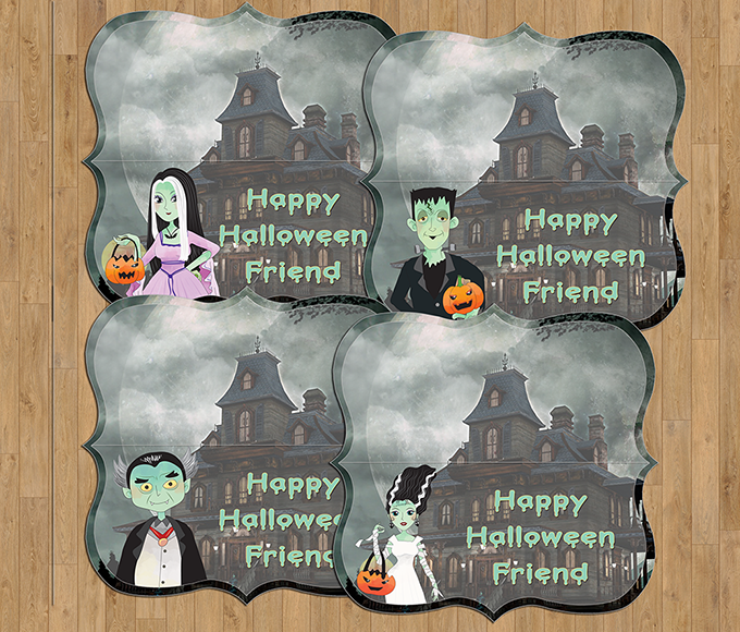 FREE Munsters Treat Bag Toppers Printables for more ghoulish fun this Halloween! Use them to top Halloween goodie bags and watch the little ones scream with glee!