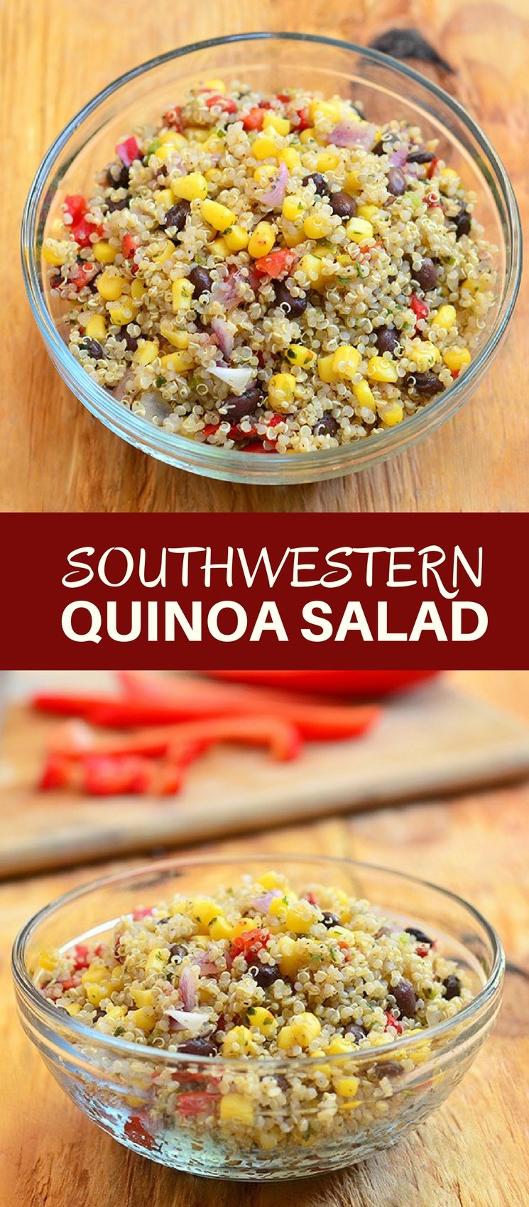Southwestern Quinoa Salad with quinoa, black beans, corn, bell peppers and lime dressing. Bursting with southwestern flavors, this side dish is delicious as it's nutritious.