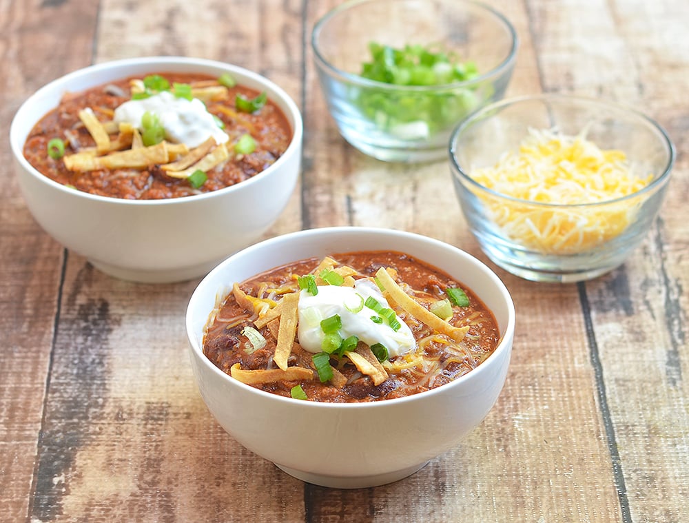 15-minute Chili has the big, bold flavors you crave in chili but without a lot of work. It requires basic pantry ingredients and is ready in 15 minutes!