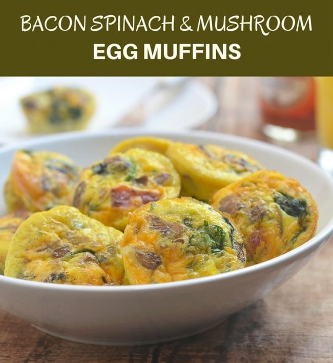 Bacon Spinach and Mushroom Egg Muffins Onion Rings & Things