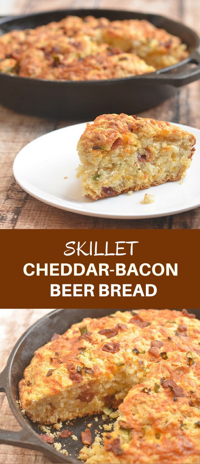 Skillet CheddarBacon Beer Bread Onion Rings & Things
