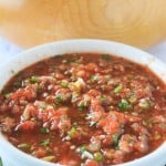 Homemade Restaurant-style Salsa in a white bowl