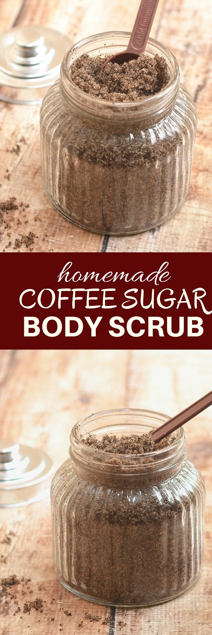 Homemade Coffee Sugar Body Scrub is a luxurious body treat for smooth, silky and invigorated skin! Only three all-natural ingredients!