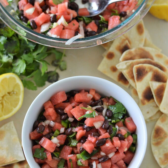 Watermelon Salsa in a bowls