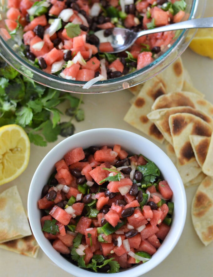 Watermelon Salsa in a bowls