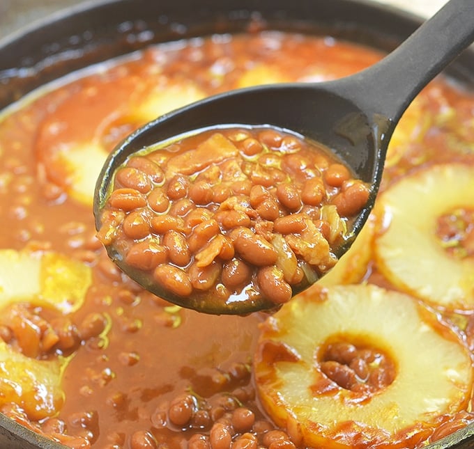 Every spoonful of these yummy bourbon baked beans is delicious; you'll definitely want seconds!