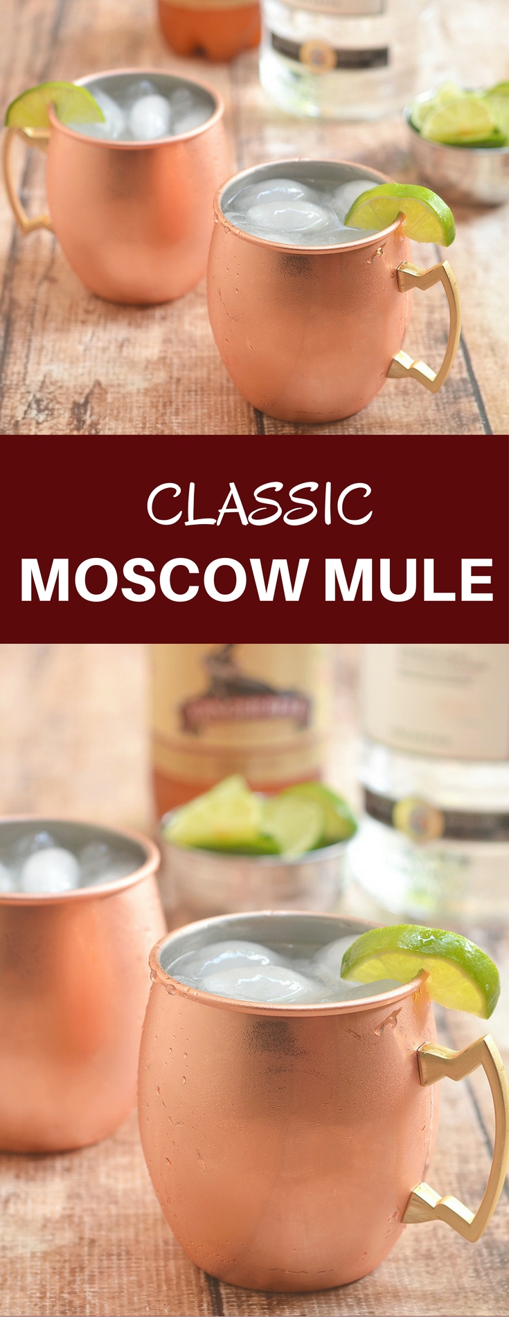Classic Moscow Mule made with vodka, ginger beer, and lime juice. Tart and refreshing, it's a fun cocktail perfect for all seasons!