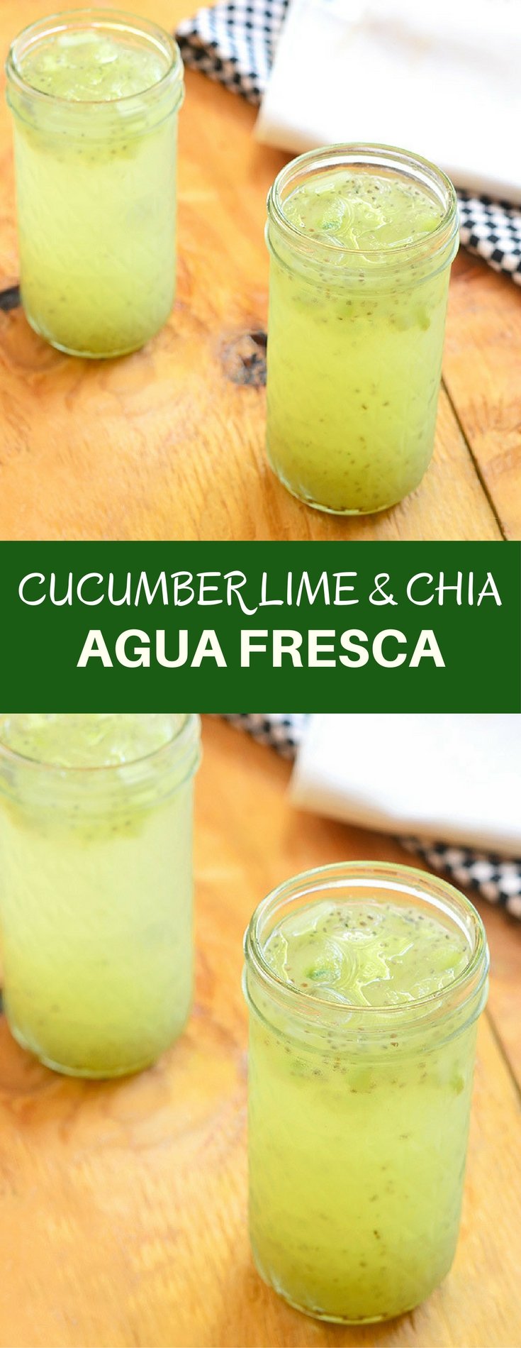 Cucumber Lime and Chia Fresca is a refreshing drink you'd want all summer long. With fresh cucumbers, freshly-squeezed lime juice, and superfood chia, this aqua fresca is a delicious way to hydrate!