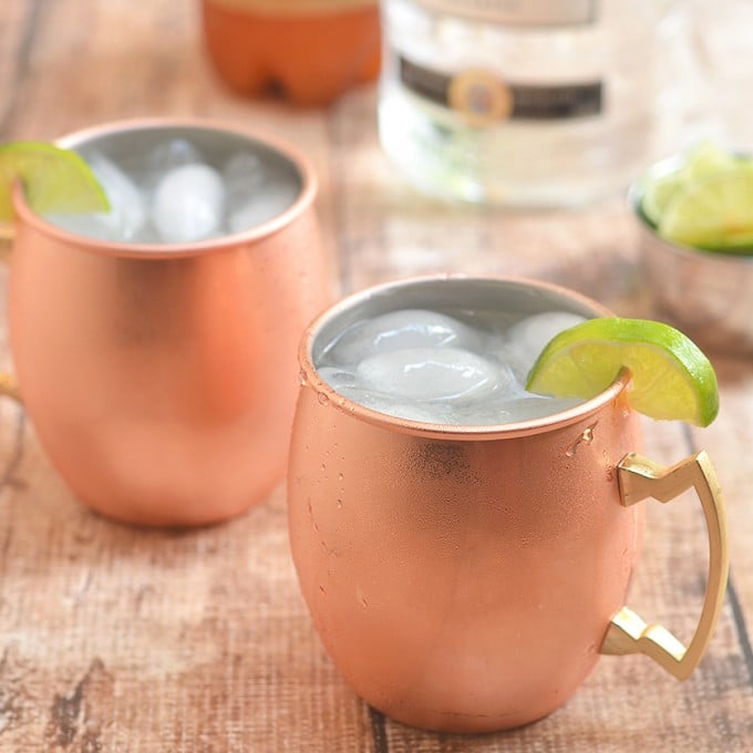 Classic Moscow Mule made with vodka, ginger beer, and lime juice. Tart and refreshing, it's a fun cocktail perfect for all seasons!