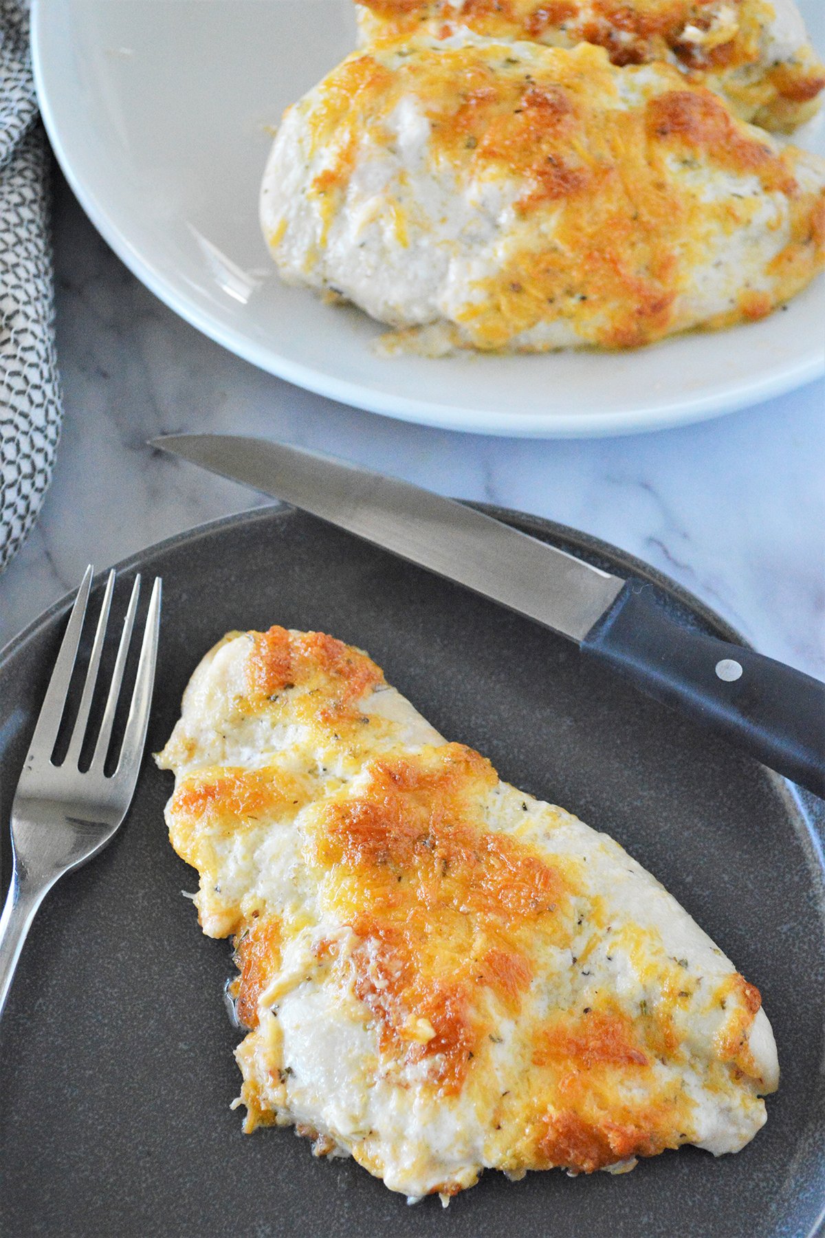 Easy Peasy Cheesy Mayo Chicken on a plate