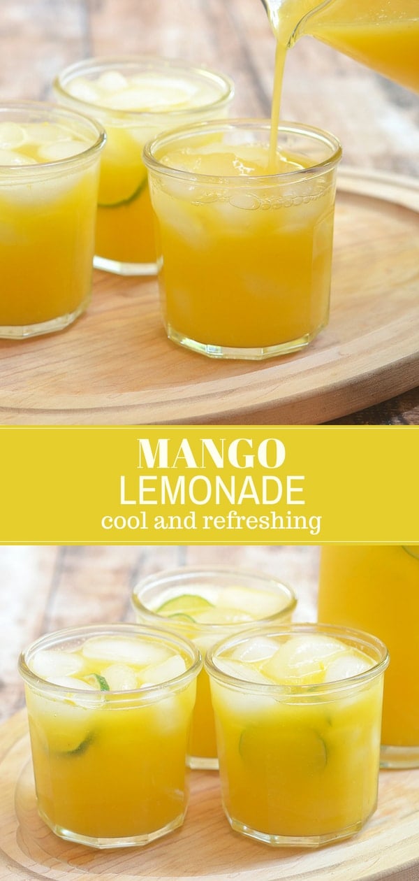 Lemonade mango in serving glasses