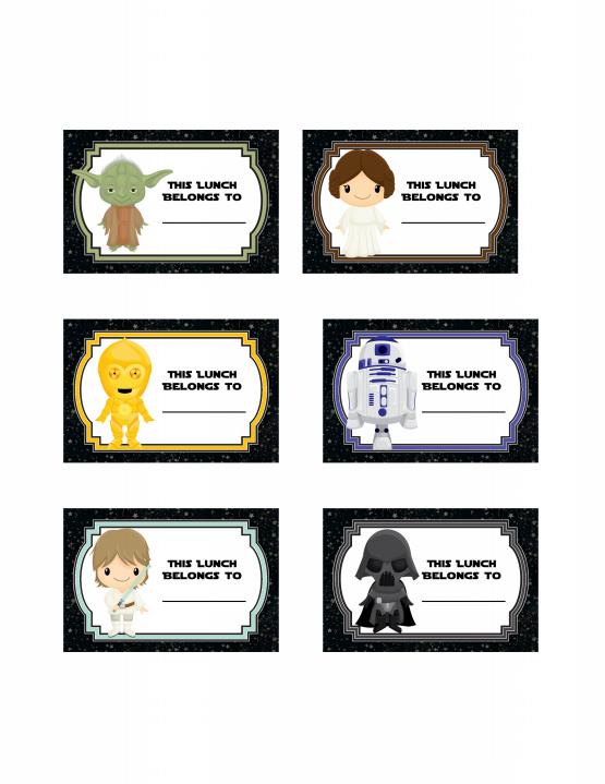 These lunch bag lables send a little bit of the force to school with your kids