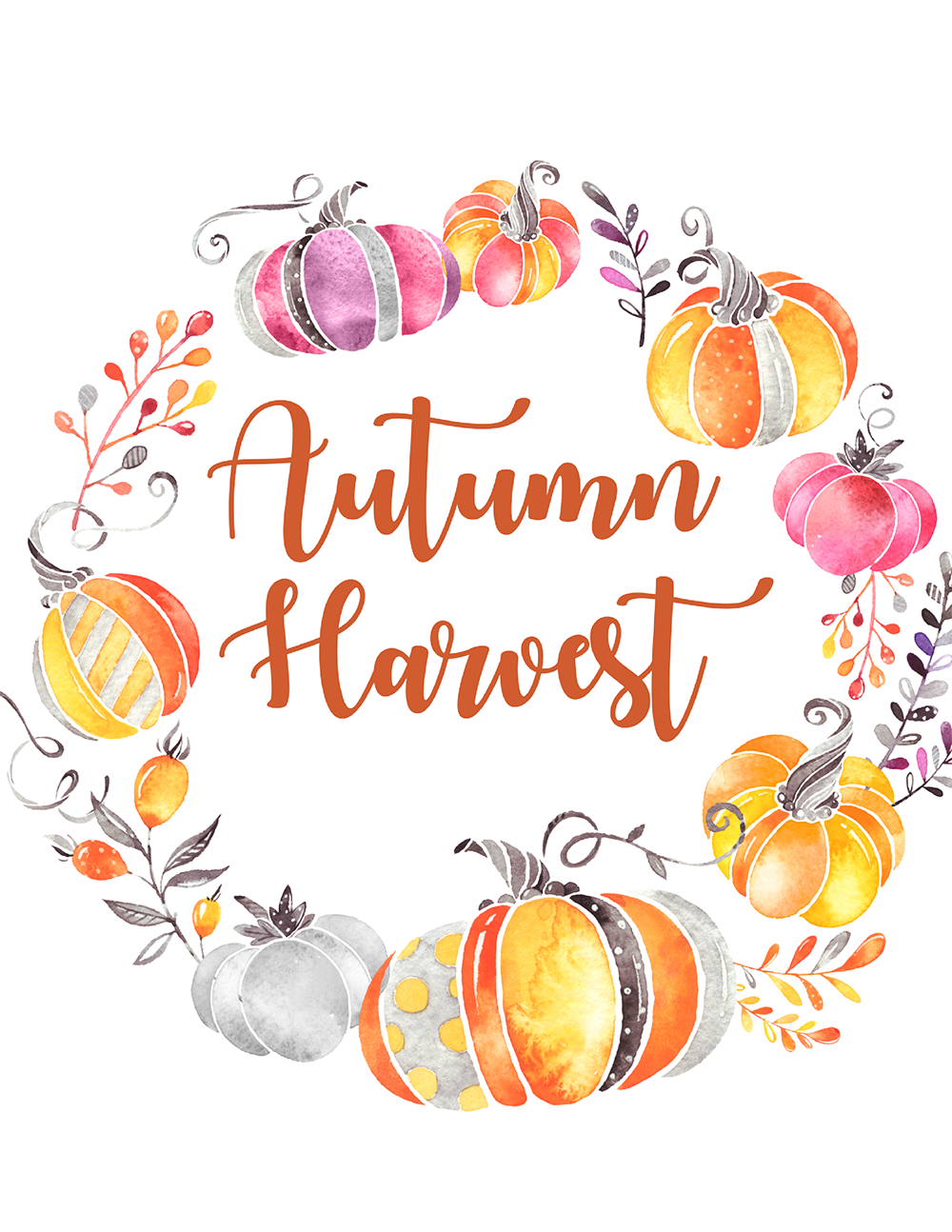 Autumn Harvest Fall Decor FREE Printable to easily update your home for Fall! They look amazing on the wall, on a countertop or anywhere you need a quick pop of Autumn colors. And they make great gifts, too!