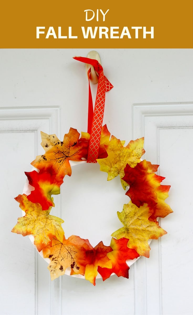 This simple DIY Fall Wreath is a colorful addition to your autumn decor!