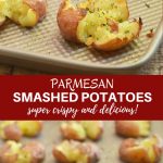 Parmesan Smashed Potatoes are fluffy on the inside and crispy on the outside for a seriously addicting side dish. They might not be the prettiest spuds on the block but they sure are one of the tastiest!