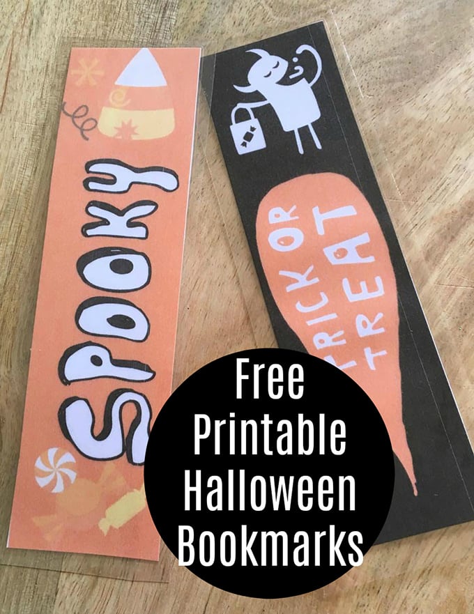 FREE Printable Halloween Bookmarks are the perfect party favors! Print, laminate, and give them out to trick or treaters. They're super cute and make reading fun!