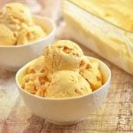 homemade pumpkin ice cream in white bowls