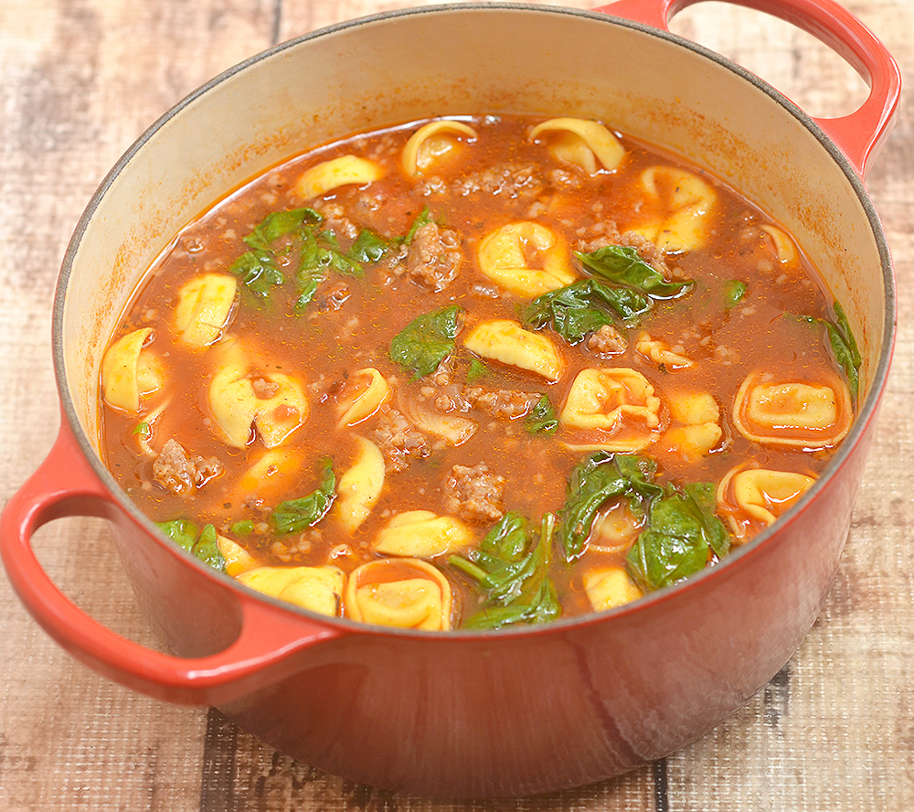 Sausage Tortellini Soup is a delicious and savory one-pot recipe for a satisfying meal