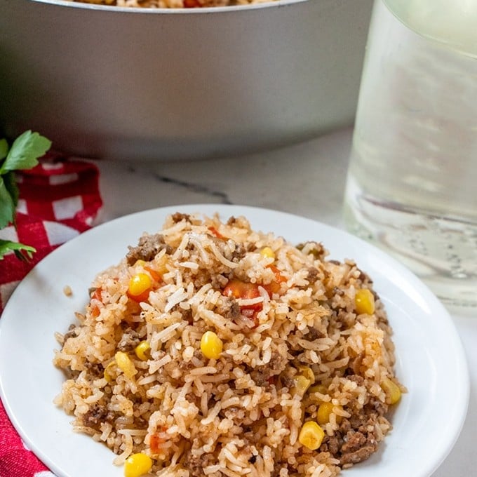 One-Pan Texas Hash on a plate