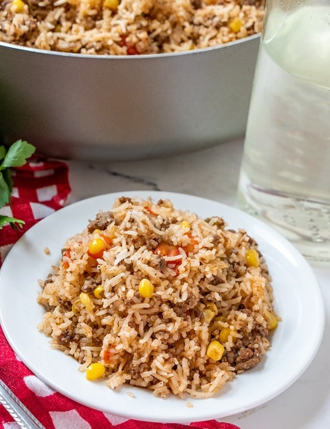 One-Pan Texas Hash on a plate