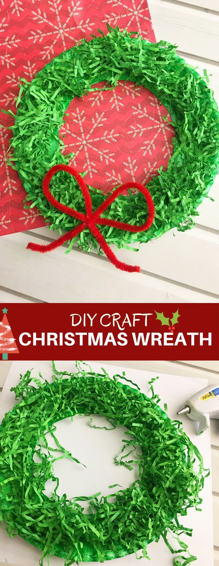 DIY Paper Christmas Wreath is a fun paper craft to do with the whole family. It's inexpensive to make and adds a festive touch to your holiday decor.