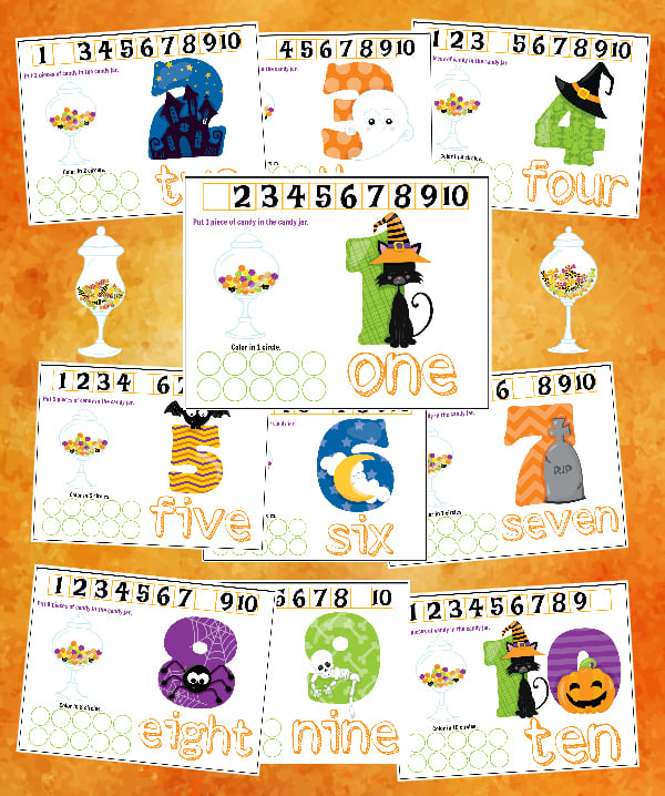 Halloween Playdough Mats for Toddlers & Preschoolers - FREE