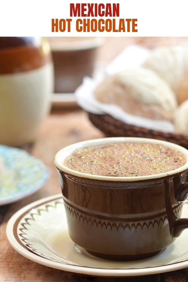 Mexican-style hot chocolate in a cup