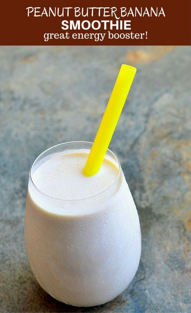 Peanut Butter Banana Smoothie is rich, creamy and ultra tasty! Packed with potassium, carbohydrates, and protein, it's a great breakfast or anytime pick-me-up treat.