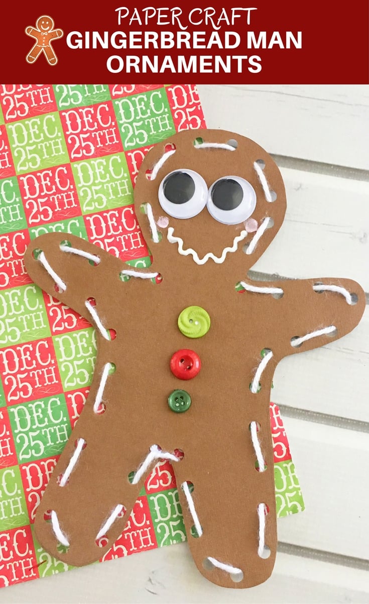 DIY Gingerbread Man Ornaments are an easy and fun holiday activity that will keep the little ones busy for hours! Use as tree ornaments, gift tags or holiday dinner placecards!