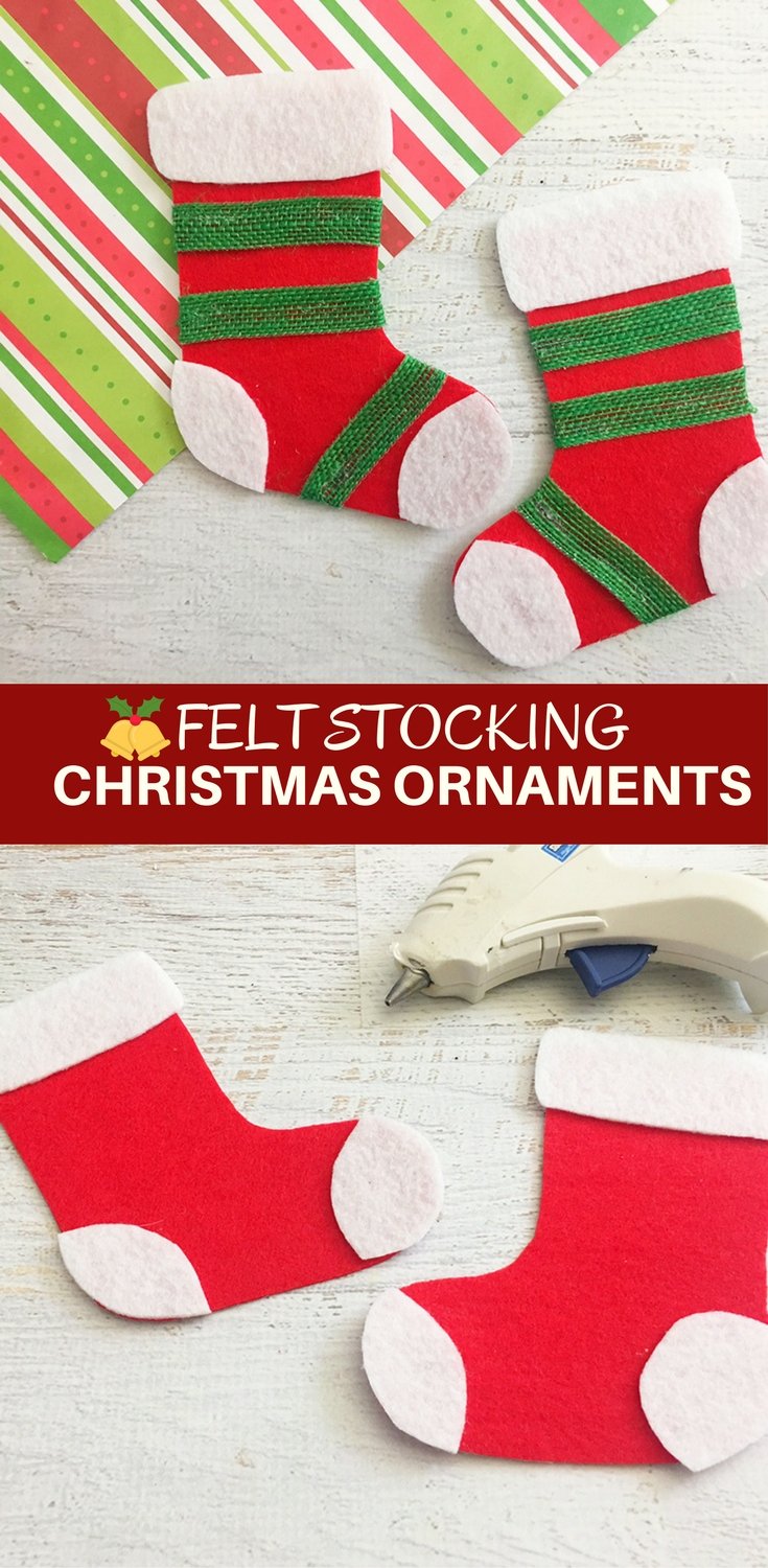 Felt Stocking Christmas Ornaments are an adorable addition to any holiday decor. So easy and fun to make with simple crafts supplies