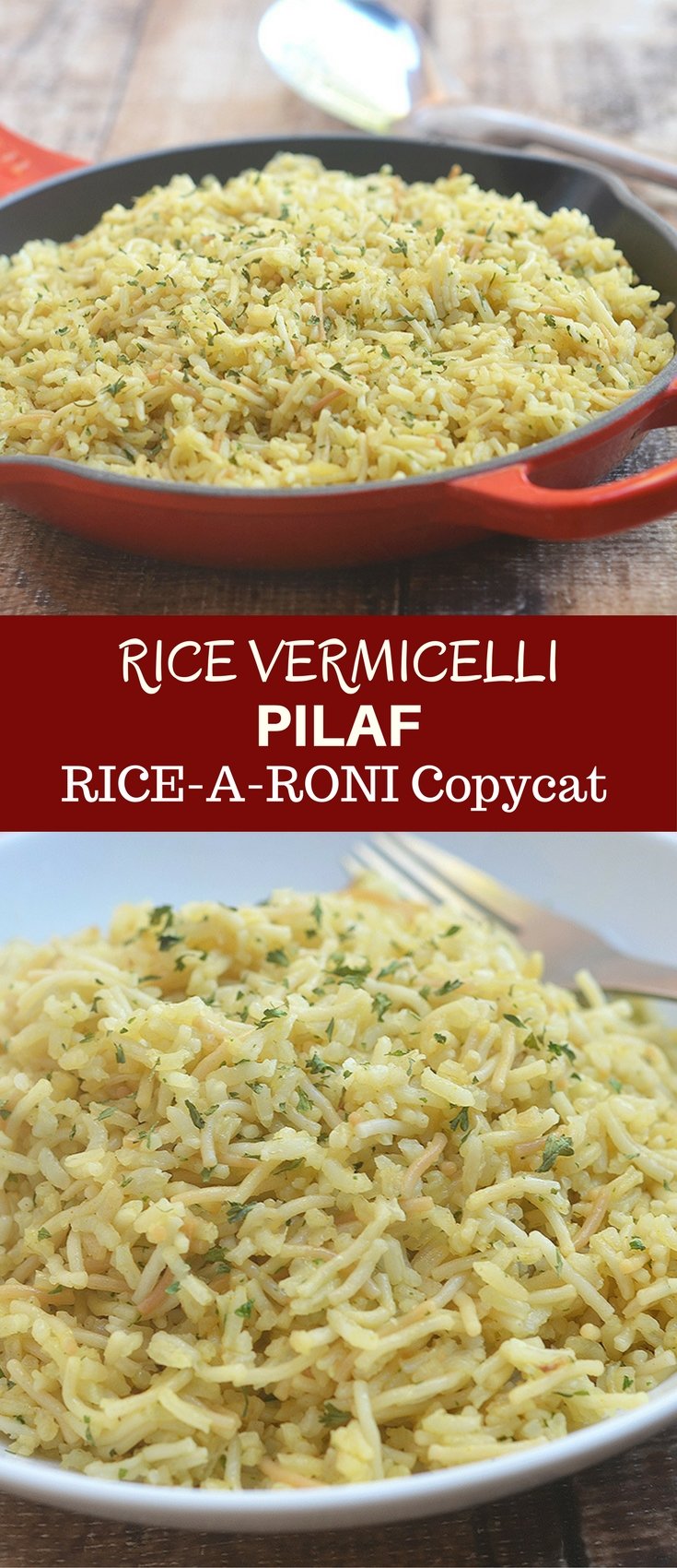 Rice Vermicelli Pilaf is a spot on Rice-A-Roni San Francisco Treat copycat. Made from scratch and fresh ingredients, it's healthier and tastes a whole lot better than from the box!