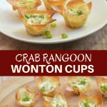 Crab Rangoon Wonton Cups with all the flavors of your favorite Chinese appetizer but baked for less guilt snacking. Crispy, creamy and tasty, they're a guaranteed party hit!