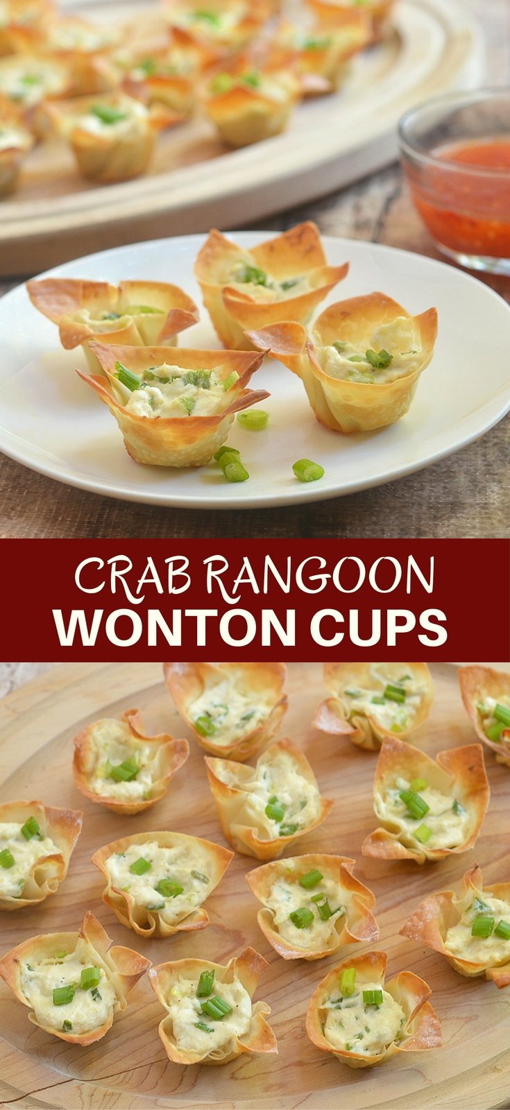 Crab Rangoon Wonton Cups with all the flavors of your favorite Chinese appetizer but baked for less guilt snacking. Crispy, creamy and tasty, they're a guaranteed party hit!