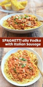 Spaghetti with Italian Sausage and Vodka Sauce - Onion Rings & Things