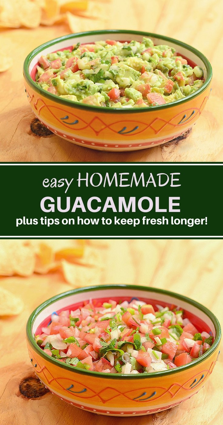 Easy Guacamole Dip is ready in minutes, packed with flavor and makes a great appetizer or side dish. Get the best tips on how to keep it fresh and green longer.