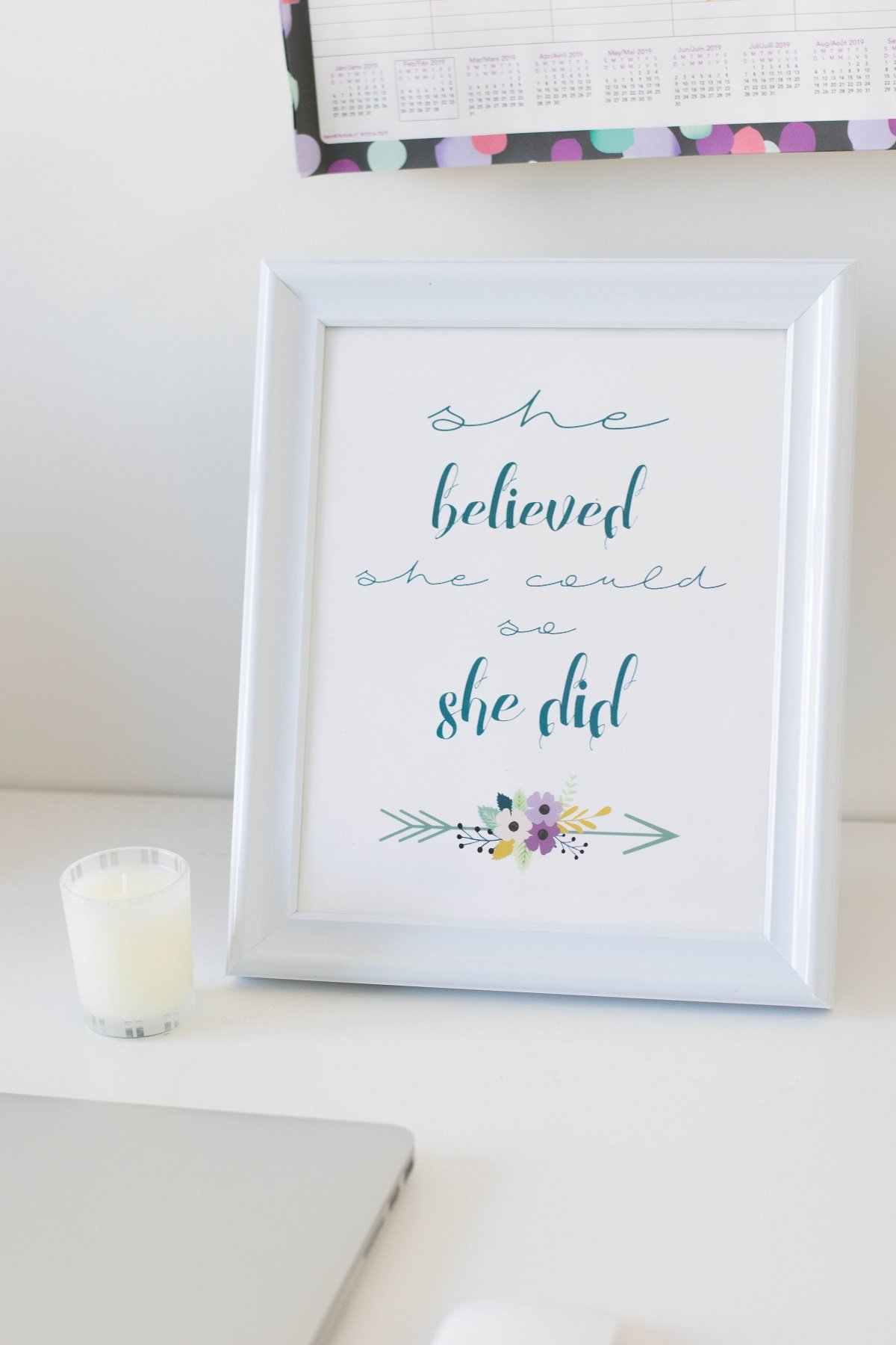 she believed she could printable in a white frame
