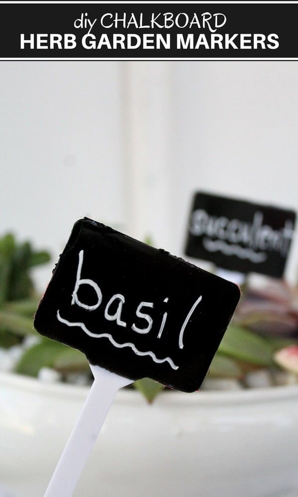dip garden markers in chalkboard paint