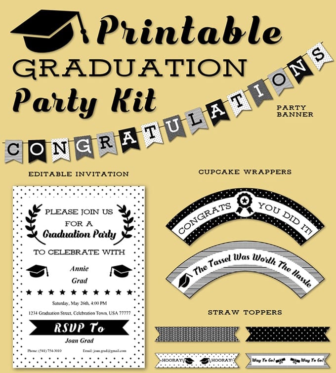 FREE Graduation Party Kit Printables - Onion Rings & Things