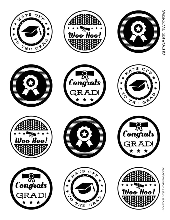 Graduation Party Cupcake Toppers