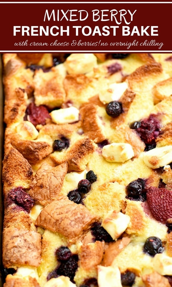 Baked French Toast recipe made with Texas toast, mixed berries and cream cheese. It's the perfect breakfast or brunch!