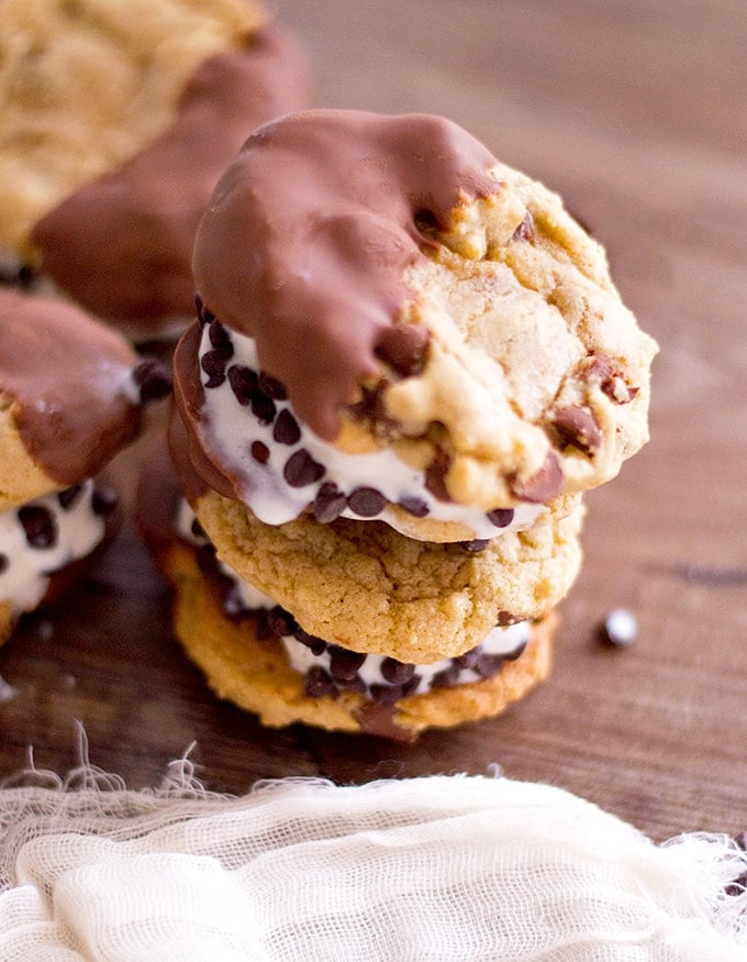 Chocolate Chip Cookie Ice Cream Sandwich