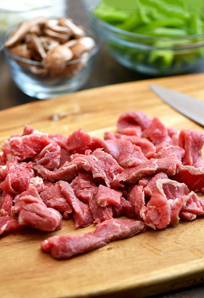 sliced ribeye steak for Philly cheesesteak sliders