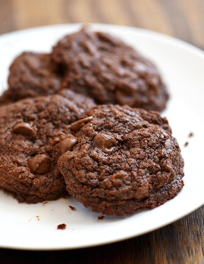 Three-Ingredient Nutella Cookies on a white plate