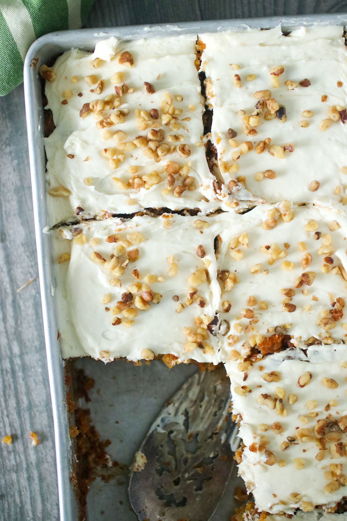 sliced sheet pan carrot cake