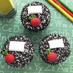 Back-to-school cupcakes with composition notebook design