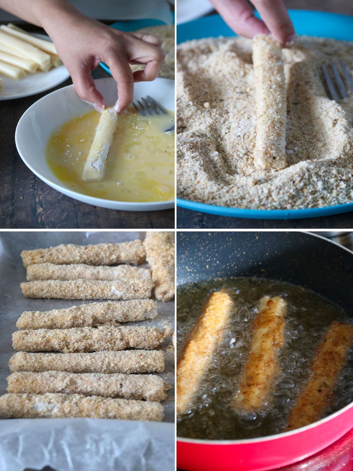 making mozzarella sticks