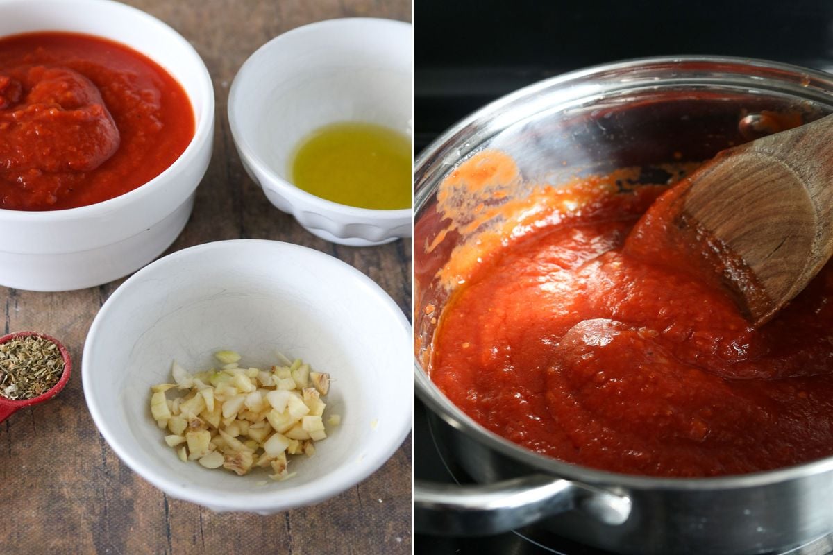 making marinara sauce 