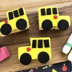 Back-to-school Rice Krispies treats with school bus design