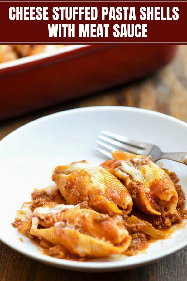 Stuffed Pasta Shells with Ricotta filling and meat sauce